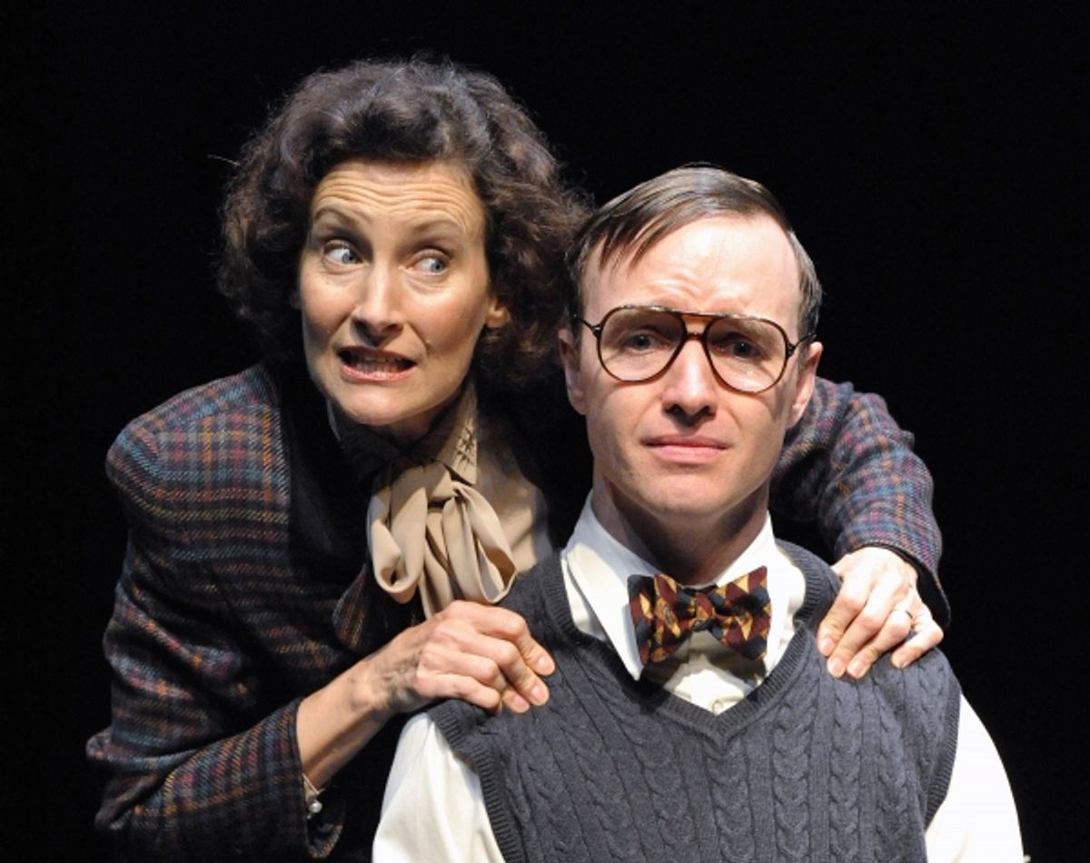 Nesba Crenshaw as Ms. Biddulph and Jay Dunn as Duckett
 at 