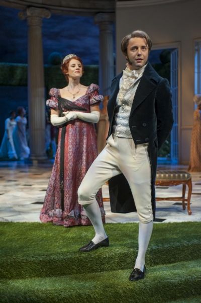 Anna Sundberg (Caroline Bingley) and Vincent Kartheiser (Fitzwilliam Darcy) Photo