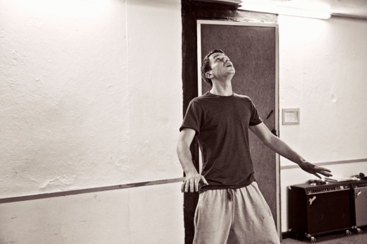 James Weal (Mortimer) at THE FANTASTICKS In Rehearsal, Jermyn Street London