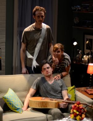 Josh Evans as Eli, JD Taylor as Walter (sitting) and Anna Stromberg as Casey @ BroadwayWorld Josh Evans as Eli, JD Taylor as Walter (sitting) and Anna Stromberg as Casey Photo