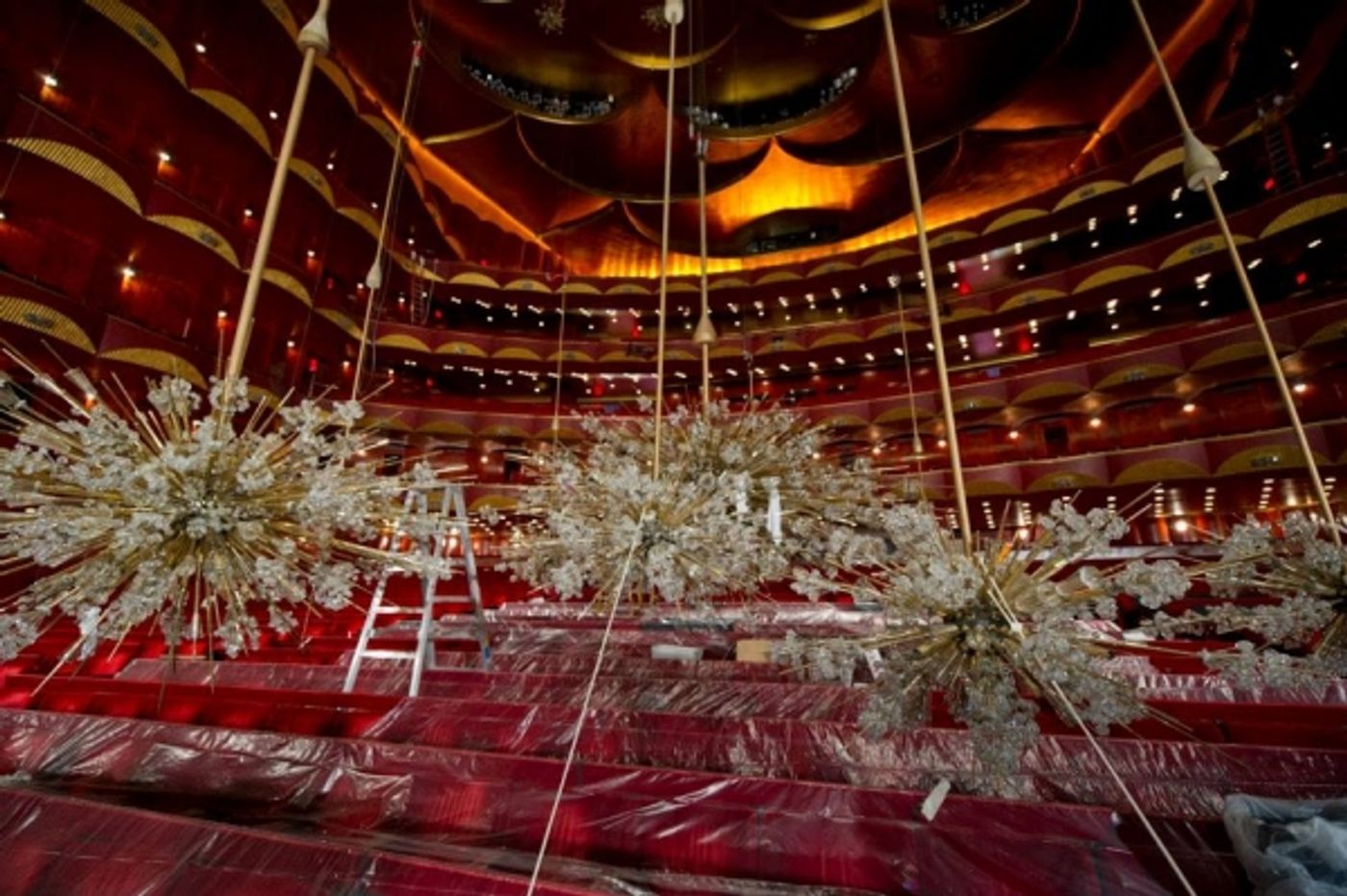 Photo Flash: Chandelier Cleaning at the Metropolitan Opera Image