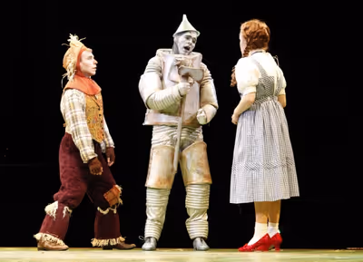 Paul Sabala (Scarecrow), Joe Moeller (Tinman), and Danielle Bowen (Dorothy)  Photo