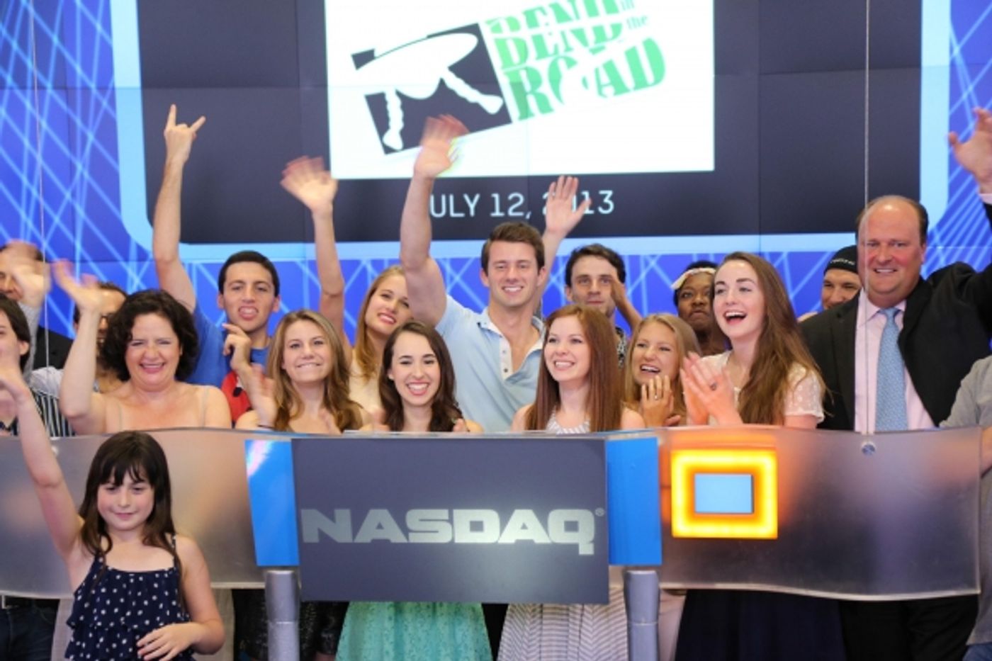Photo Flash: NYMF's BEND IN THE ROAD Company Rings NASDAQ Closing Bell  Image