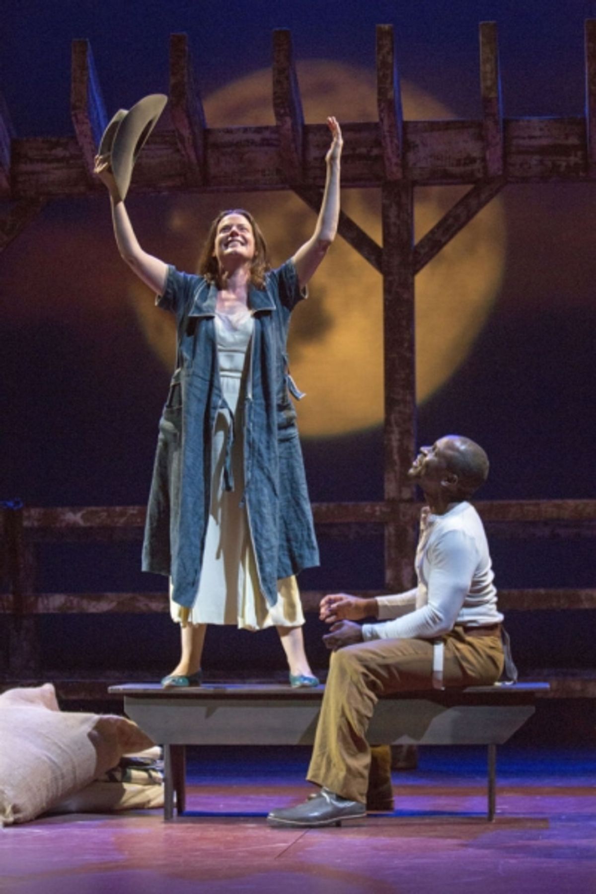 Danielle Skraastad as Lizzie Curry and Gbenga Akinnagbe as Bill Starbuck  at 