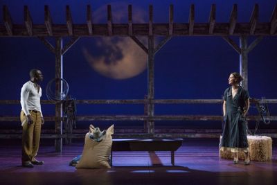 Gbenga Akinnagbe as Bill Starbuck and Danielle Skraastad as Lizzie Curry Photo