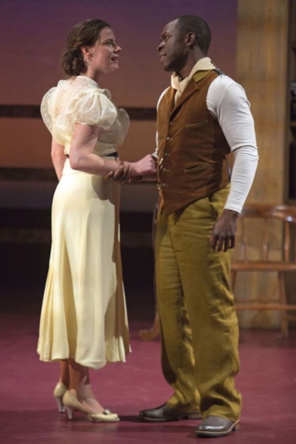 Danielle Skraastad as Lizzie Curry and Gbenga Akinnagbe as Bill Starbuck  Photo