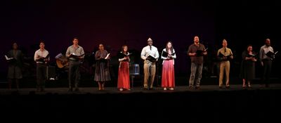 Austin Lesch, Christopher Sieber, Rema Webb, Emerson Steele, Sutton Foster, Joshua He Photo