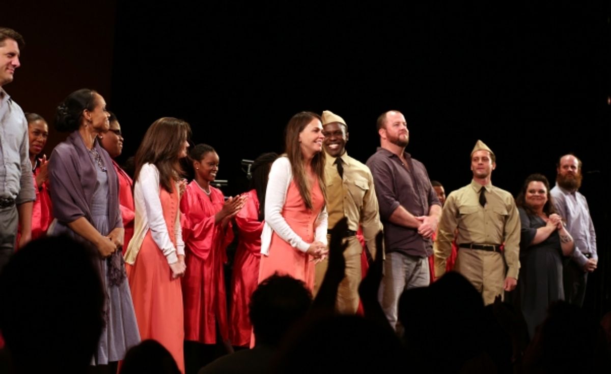 Christopher Sieber, Rema Webb, Emerson Steele, Sutton Foster, Joshua Henry, Chris Sullivan, Van Hughes, Keala Settle and Paul Whitty at 