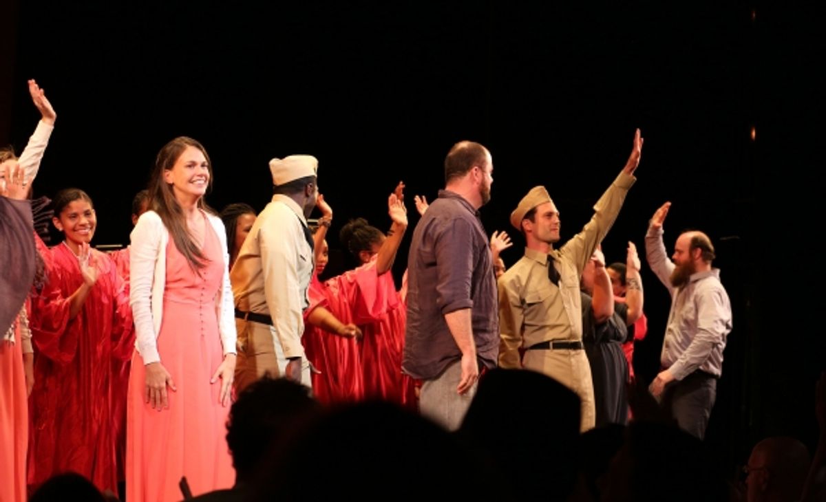 Sutton Foster, Joshua Henry, Chris Sullivan, Van Hughes and Paul Whitty at 