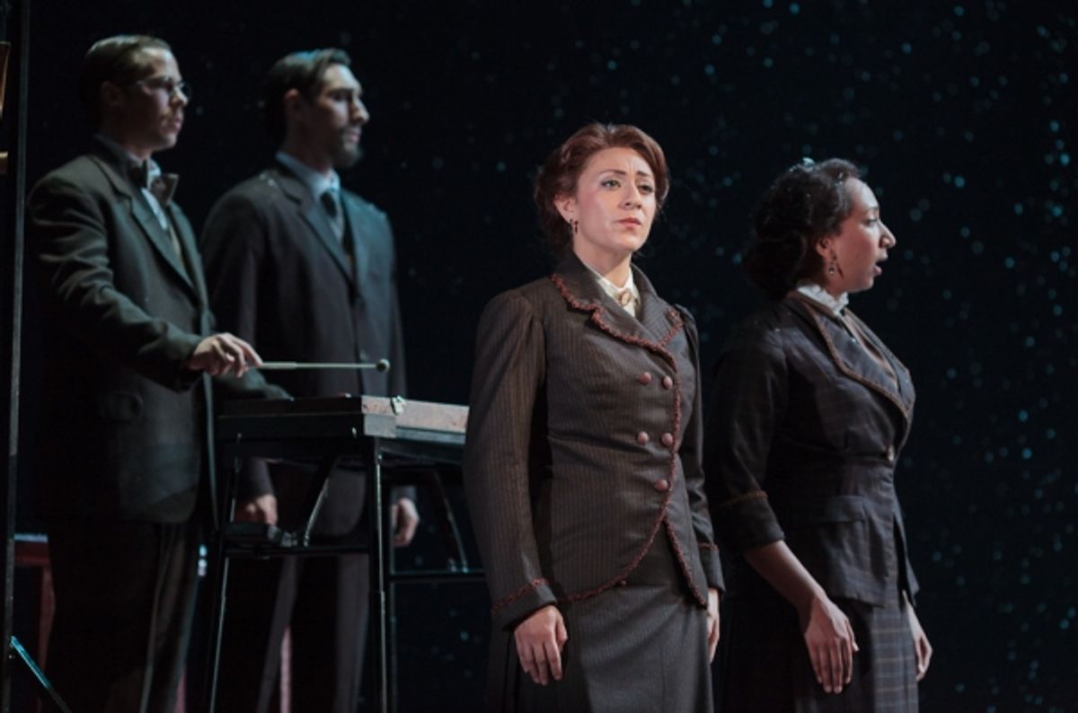  Michael Porter, Christian Zaremba, Julia Mintzer and Lisa Williamson in The Glimmerglass Festival''s 2013 production of David Lang''s the little match girl passion at 