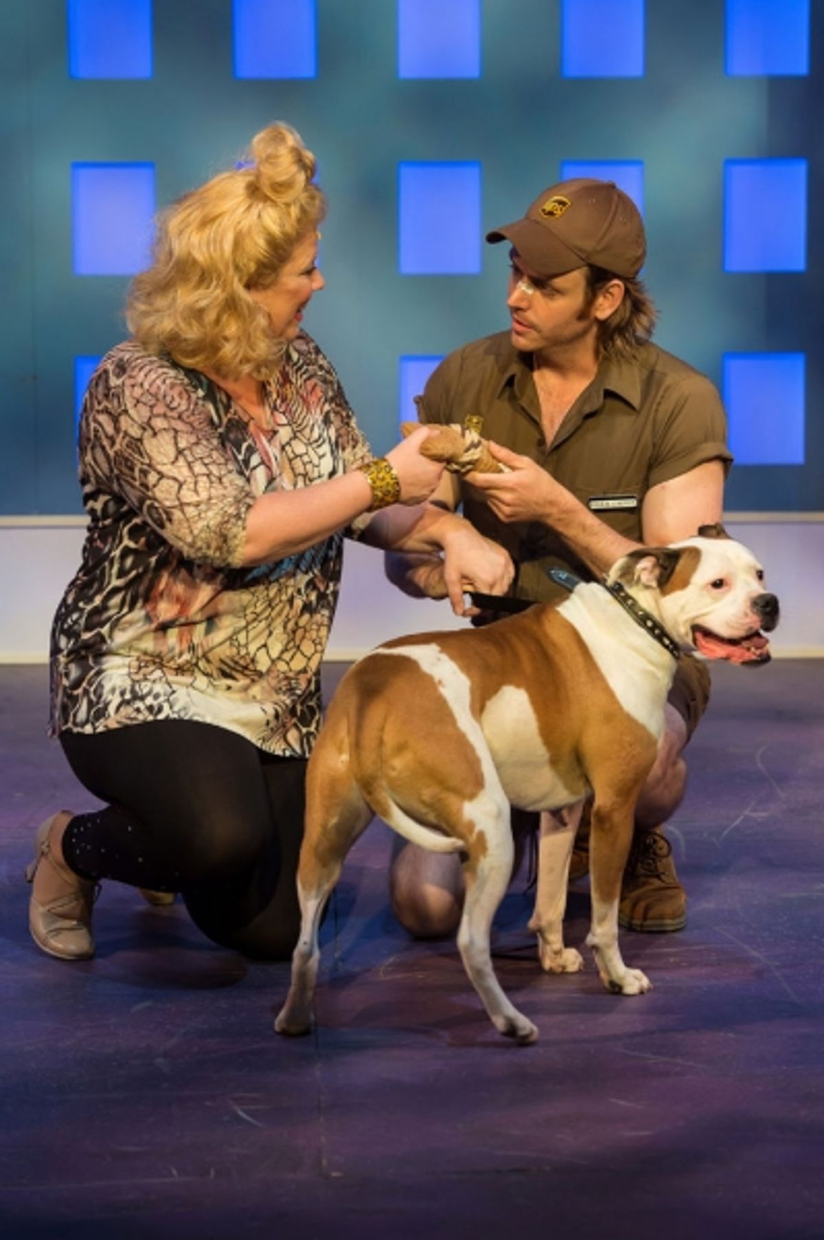 Heather Jane Rolff (Paulette), Scott Guthrie (Kyle) and Romeo (Rufus) at 