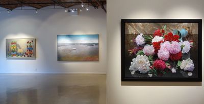 Robert C. Jackson, Trojan Horse, Oil on Linen, 44'' x 72''; 
John Evans, A Curious R Photo