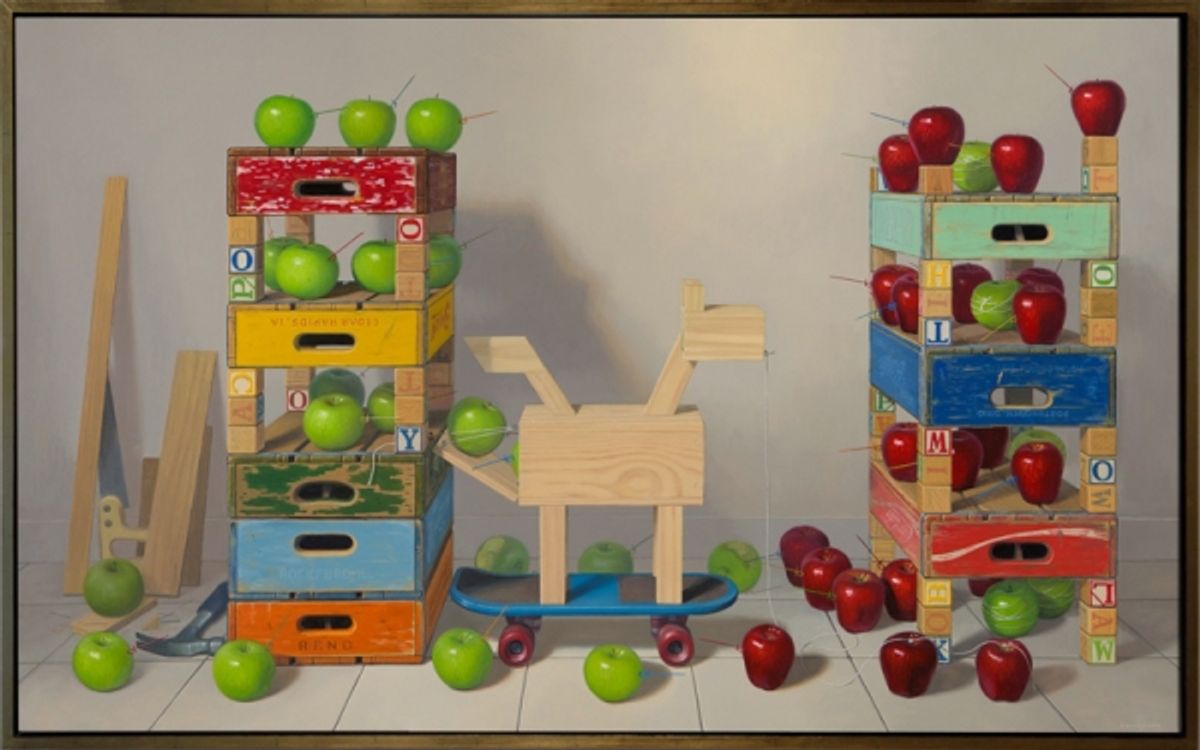 Robert C. Jackson, Trojan Horse, Oil on Linen, 44'' x 72'' at Gallery Henoch Presents Robert C. Jackson