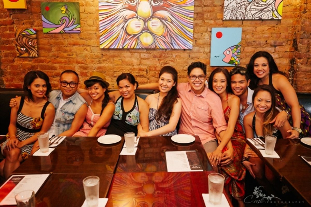 HERE LIES LOVE cast members Debralee Daco, Jeigh Madjus, Renee Albulario, Melody Butiu, Ruthie Ann Miles, George Salazar, Nathaniel P. Claridad, Carol Angeli and Maria-Christina Oliveras  at 