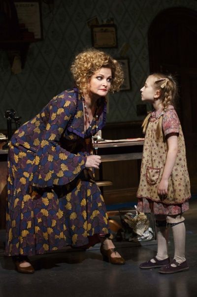 Faith Prince as Miss Hannigan and Emily Rosenfeld as Molly
 Photo
