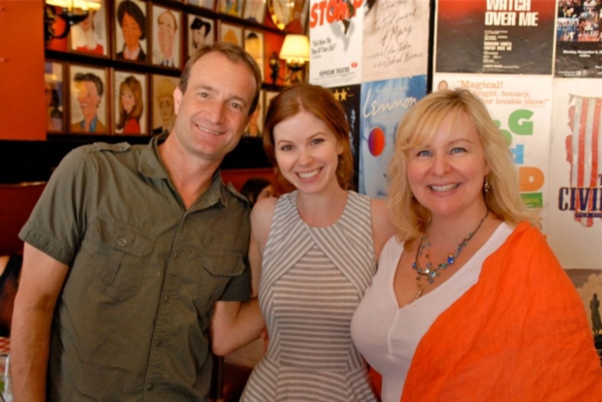 MICHAEL UPWARD, ALISON WOODS, BENITA SCHECKEL at Cast of BEND IN THE ROAD Celebrates Opening Night at Sardi's