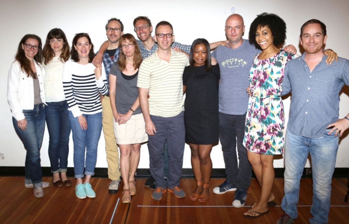 Colleen Werthmann,  Susannah Flood, Jennifer R. Morris, Gibson Frazier, Playwright Anne Washburn, Composer Michael Friedman, Director Steve Cosson, Quincy Tyler Bernstine, Matthew Maher, Nedra McClyde and Sam Breslin Wright  at 