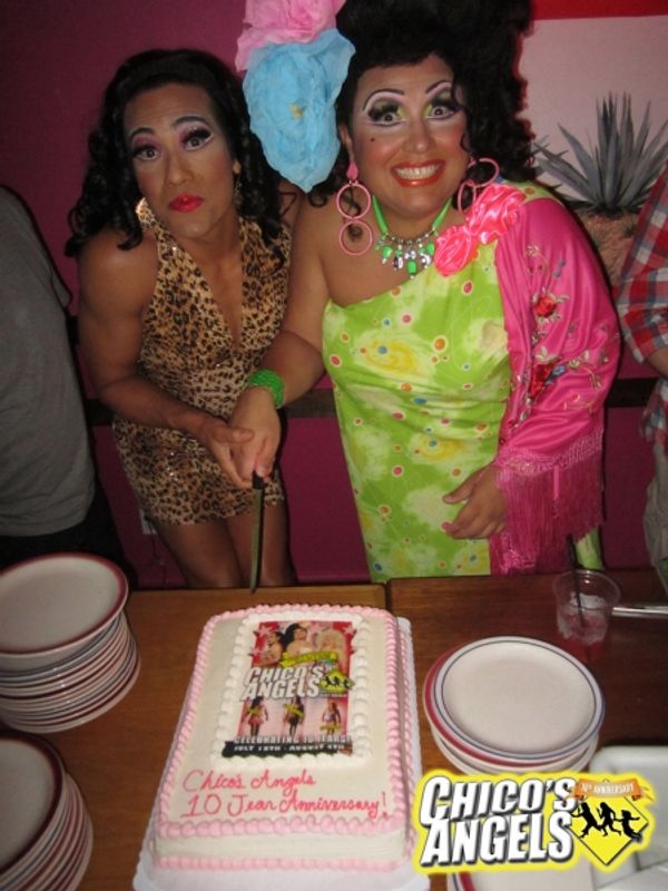 Chita Parol& Kay Sedia cutting the cake Photo