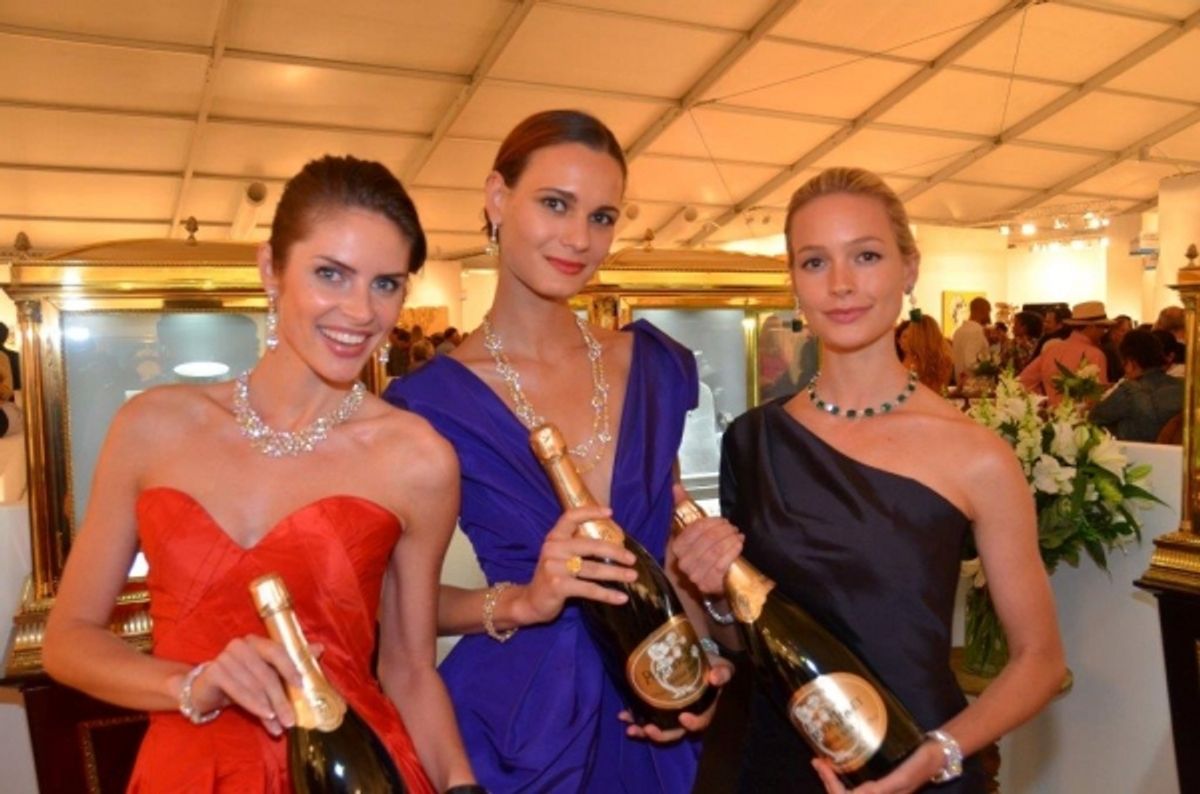 Graff Jewelry models and Perrier Jouet at Thousands Attend Art Southampton VIP Preview