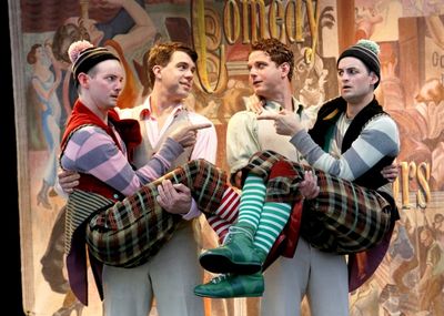 Samuel Taylor and Paul Hurley as Dromio and Antipholus of Syracuse are shocked to enc Photo