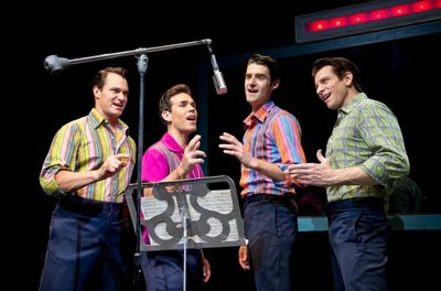 Matt Bogart, Dominic Scaglione Jr., Drew Gehling, Andy Karl Photo