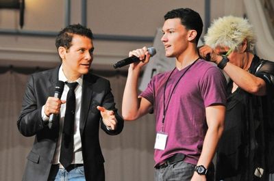 Mentors Michael Feinstein and Sylvia McNair work with Brandon Rene Ocasio Photo