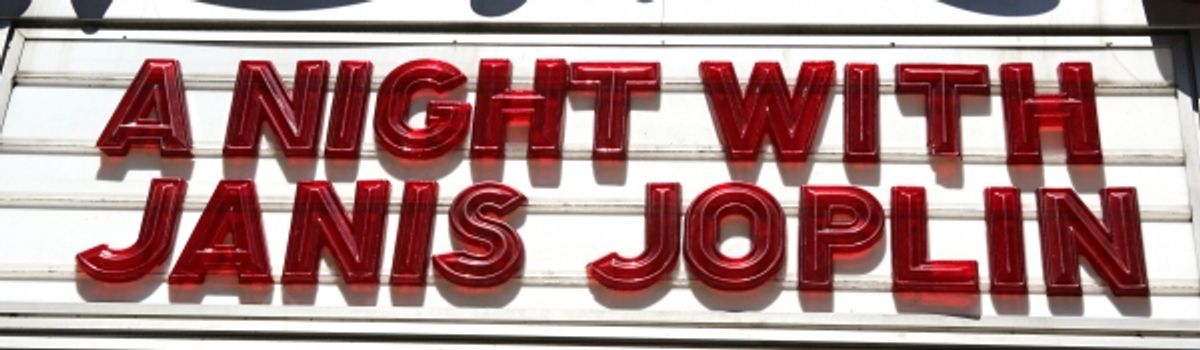 Theatre Marquee for Mary Bridget Davies as Janis Joplin performing a musical presentation of ''A NIGHT WITH JANIS JOPLIN'' at B.B. King Blues Club & Grill on July 29, 2013 in New York City. at 