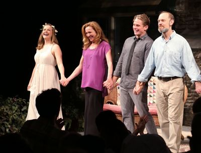 Liesel Allen Yeager, Julie White, Billy Magnussen and David Hyde Pierce Photo
