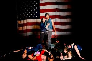 John Mark Bowman, Mary Curnen (center) Amy St. George; Todd Harris, Jr., Anthony Barker, Diana Kloiber, DeEtta Jennings, Matt Johnson, Kathryn Starnes, Bridget Sievers @ BroadwayWorld John Mark Bowman, Mary Curnen (center) Amy St. George; Todd Harris, Jr., Anthony Ba Photo