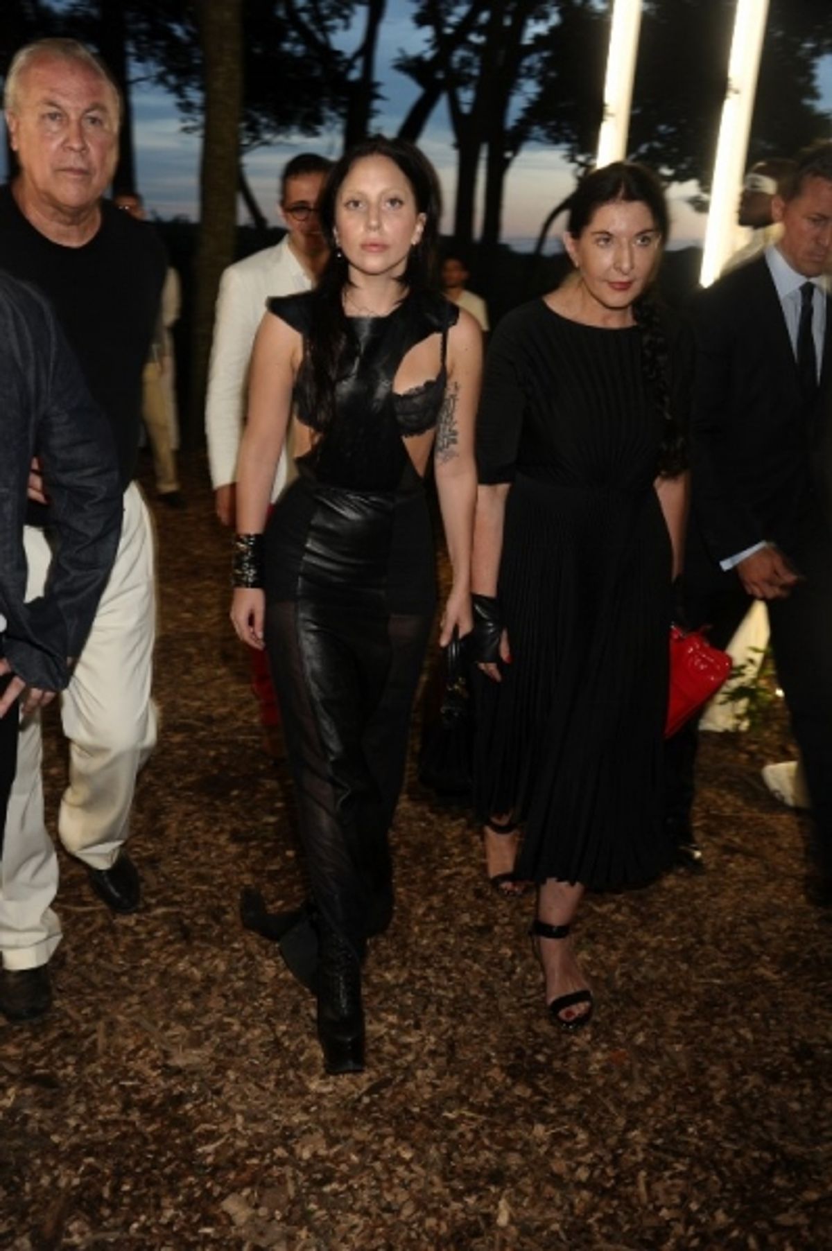 Robert Wilson, Lady Gaga, and Artist Marina Abramovic at 