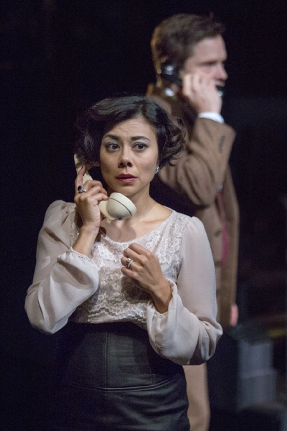 Angel Desai as Phyllis Nirlinger and Michael Hayden as Walter Huff at 