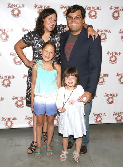 Robert Lopez with his wife, Kristen Anderson-Lopez & Family  Photo