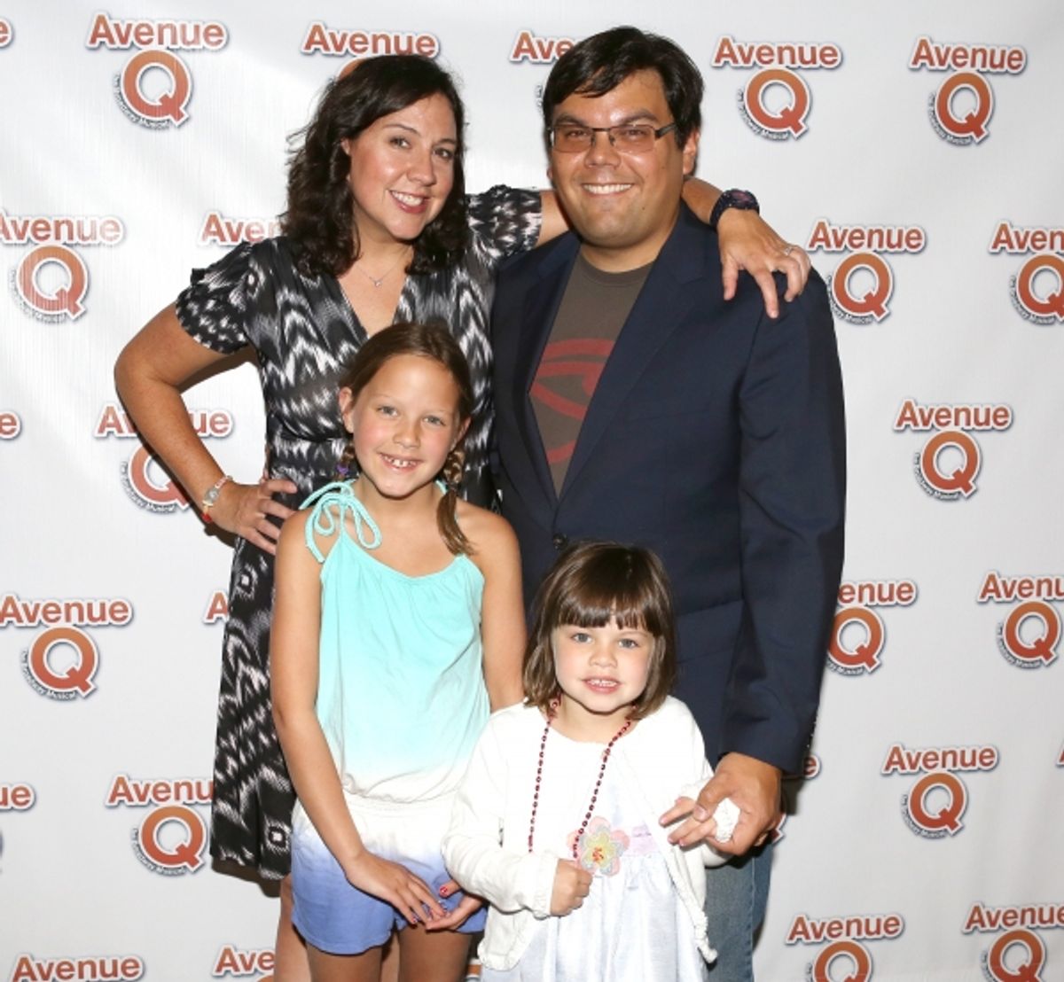 Robert Lopez with his wife, Kristen Anderson-Lopez & Family  at 