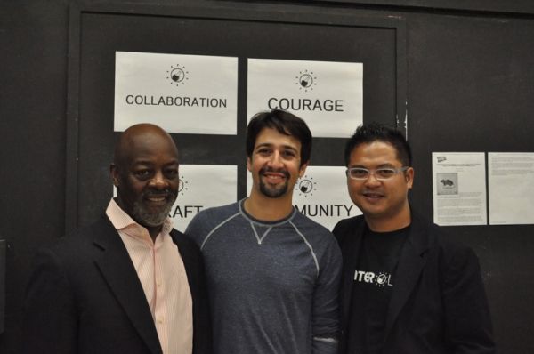 Otis Sallid, Lin-Manuel Miranda and Victor Maog Photo