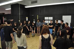 Lin-Manuel Miranda teaching a master class. @ BroadwayWorld Lin-Manuel Miranda teaching a master class. Photo