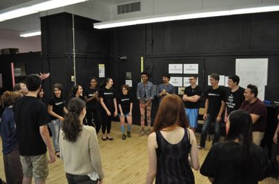 Lin-Manuel Miranda teaching a master class. Photo