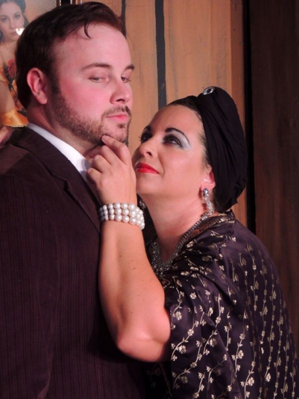 Jordan B. Stocksdale as Joe Gillis and Jeanine Collins as Norma Desmond Photo