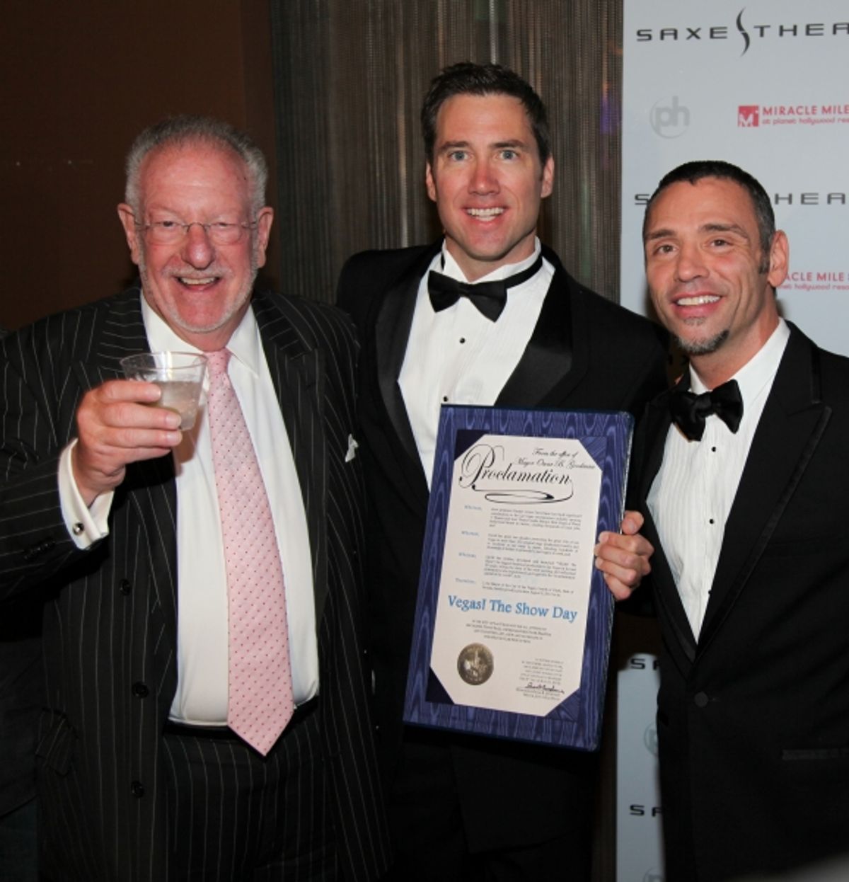 Mayor Oscar Goodman with David Saxe and Tiger Martina at 