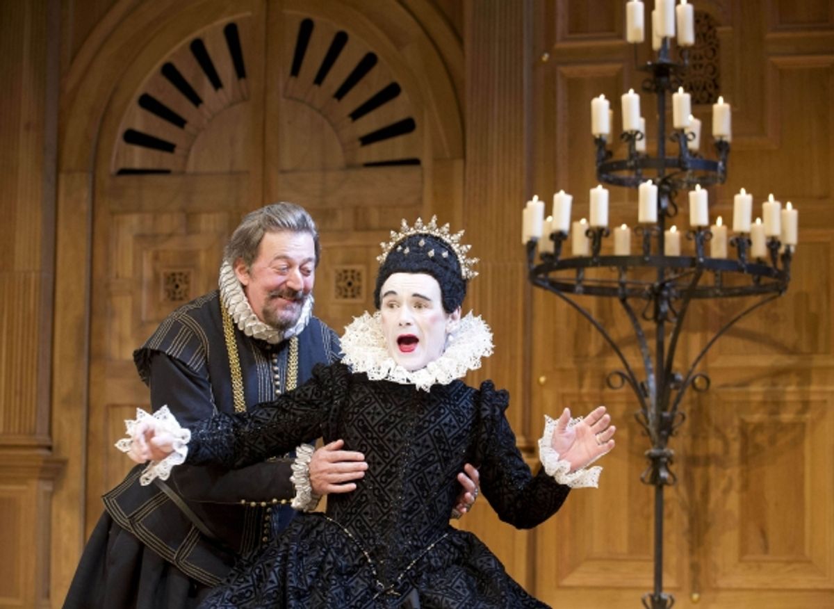 Stephen Fry as Malvolio and Mark Rylance as Olivia at 