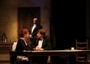 Having come face-to-face with Commissar Gorotchenko -- an old enemy who needs them -- played by Anthony Cochrane (rear), exiles Prince MikaÃ'¯l Alexandrovitch Ouratieff played by Jon Barker and his wife, Grand Duchess Tatiana PÃ'ªtrovna played by Carly @ BroadwayWorld Having come face-to-face with Commissar Gorotchenko -- an old enemy who needs them -- Photo