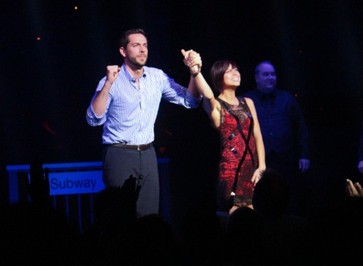 Zachary Levi and Krysta Rodriguez at 