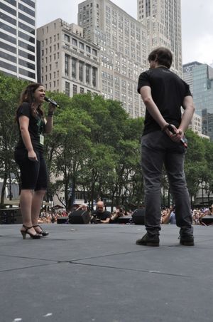 Lindsay Mendez and Derek Klena @ BroadwayWorld Lindsay Mendez and Derek Klena Photo