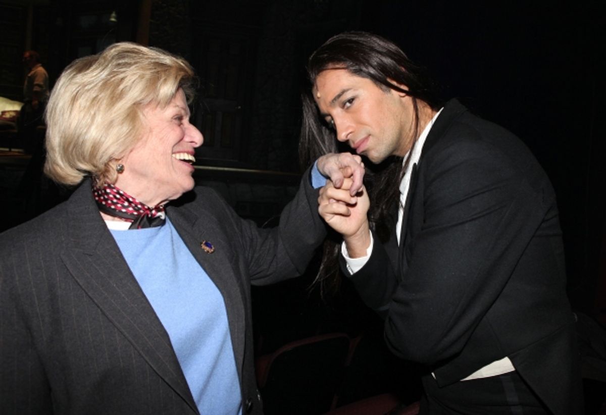 Shirley Herz (PR) & Michel Altieri during the Tech Rehearsal for the Revival of ''Dracula'' at The Little Shubert Theatre, New York City. at 