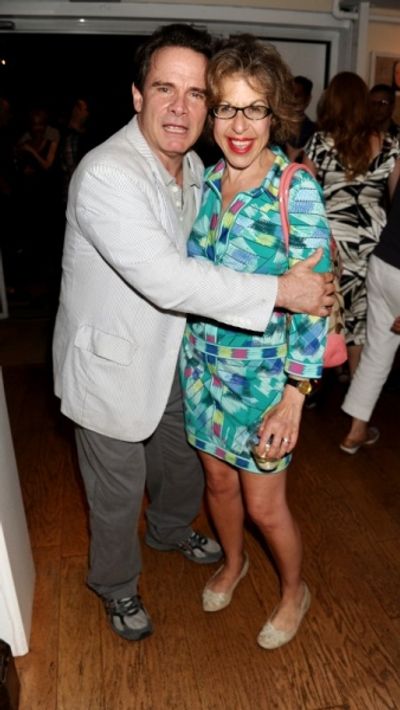 Peter Scolari (Porlogus/Pseudolus) and Jackie Hoffman (Domina) Photo