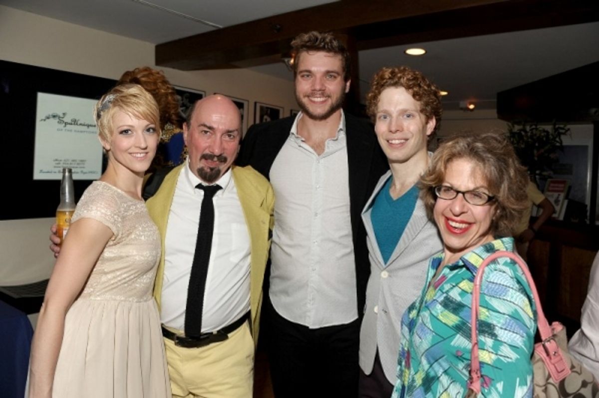 Shiloh Goodin (Assoc.Choreographer and Geminae), Laurent Giroux (Marcus Lycus), Nathaniel Hackmann (Miles Gloriosus), J.Morgan White (Protean), and Jackie Hoffman (Domina) at 