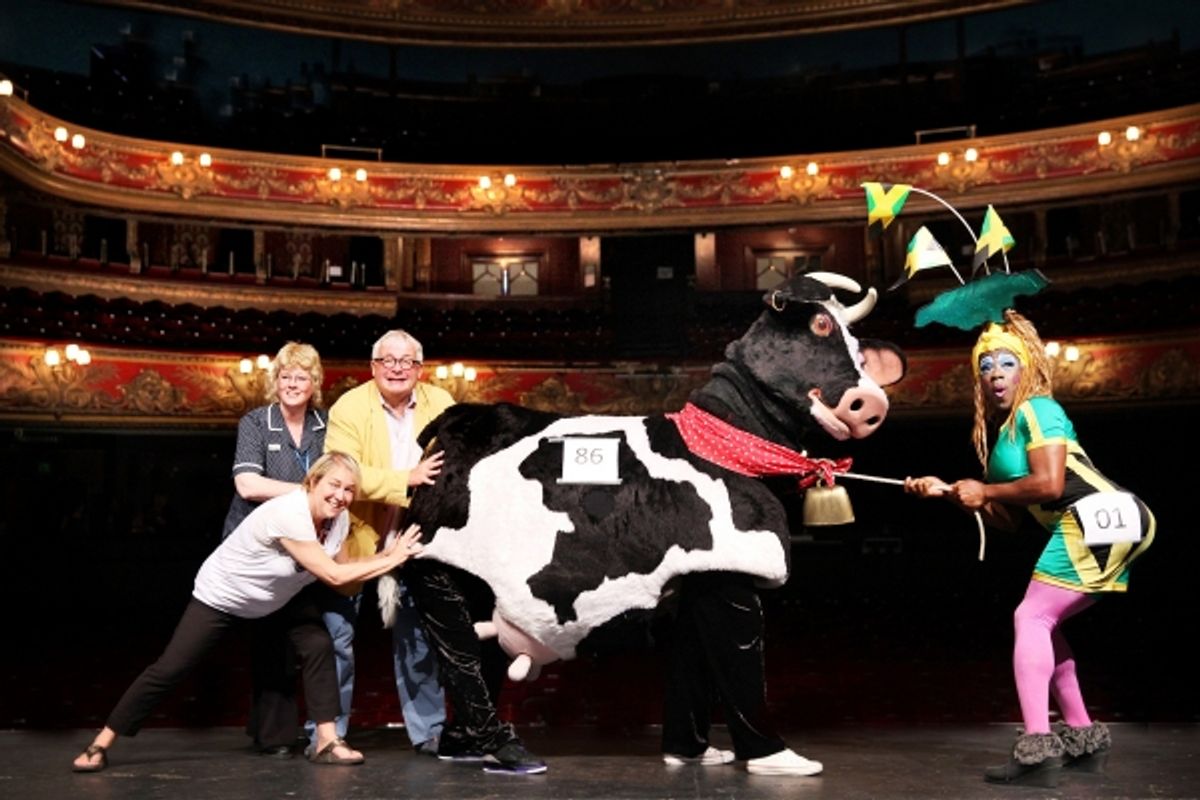 From left Carolyne Barber St Joseph s Hospice Susie McKenna Christopher Biggins Buttercup Kat B  at 