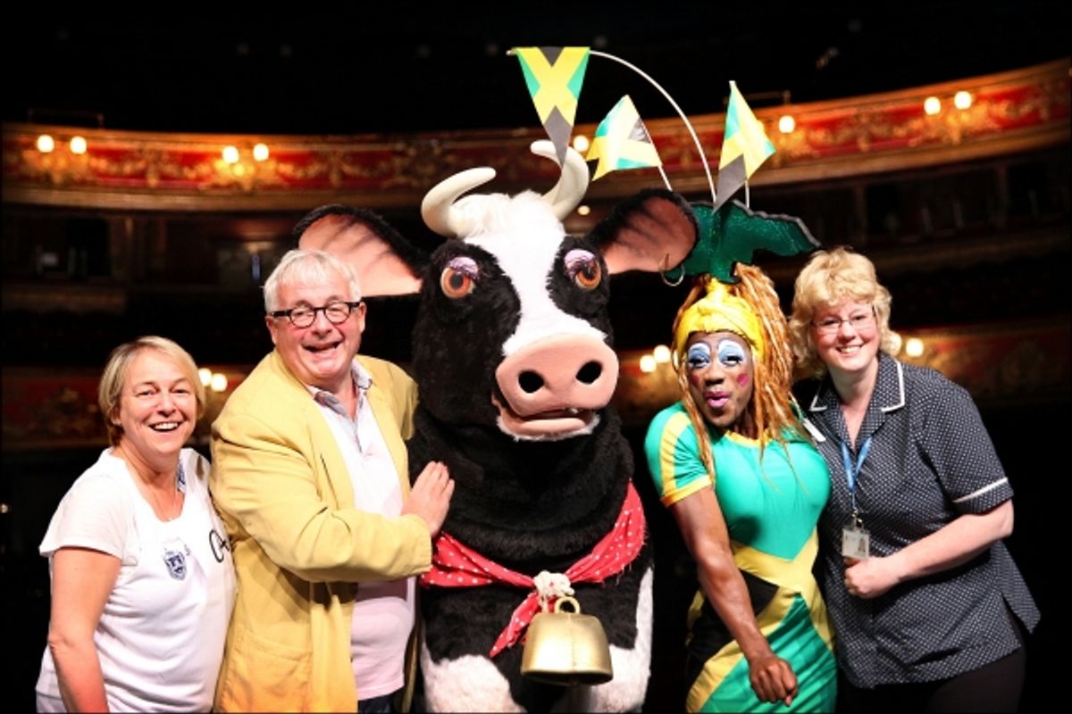 From left Susie McKenna Christopher Biggins Buttercup Kat B Carolyne Barber St Joseph s Hospice  at 