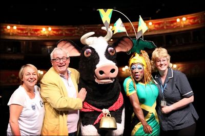 From left Susie McKenna Christopher Biggins Buttercup Kat B Carolyne Barber St Joseph Photo