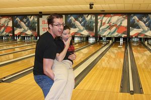 EVIL DEAD stars Ben Stobber and Lorie Palkow have some fun on the lanes @ BroadwayWorld EVIL DEAD stars Ben Stobber and Lorie Palkow have some fun on the lanes Photo