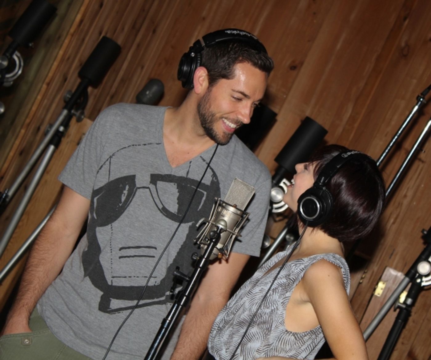 Photo Coverage: In the Recording Studio with Zachary Levi, Krysta Rodriguez & the Cast of FIRST DATE! Image